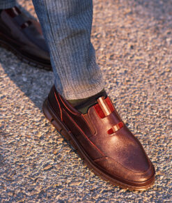Harvey Mens Brown Leather Casual Shoes