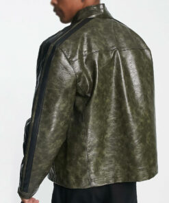 Maya Jama Green Leather Jacket