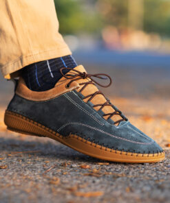 Mike Mens Blue Suede Leather Shoes
