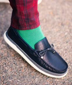 Morgan Mens Black Leather Loafers