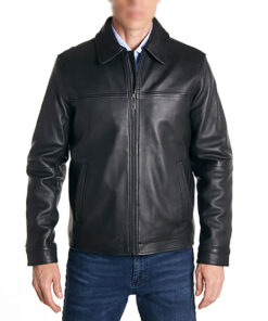Perry Ellis Classic Men’s Leather Jacket - Clearance Sale