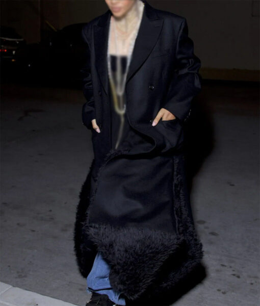 Rihanna Black Trench Coat