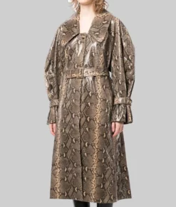 Selena Gomez Snake Pattern Coat-3