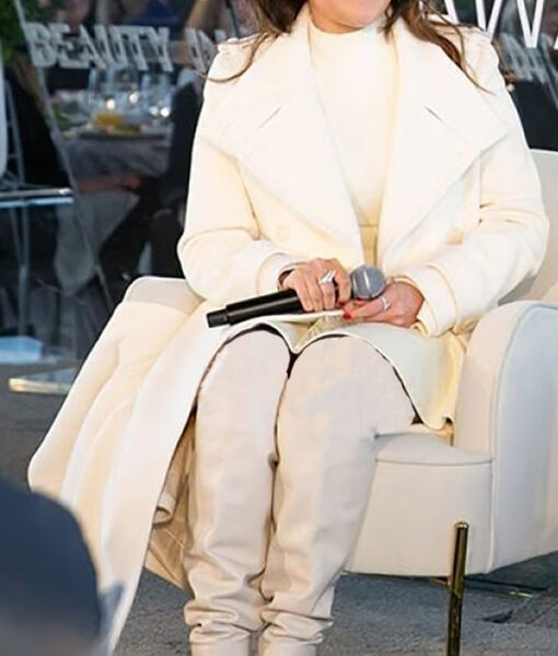 Selena Gomez White Trench Coat