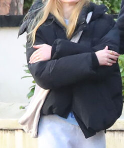 Sophie Turner Black Hooded Jacket