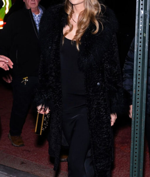 Taylor Swift Black Fur Coat