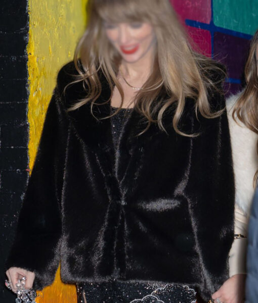 Taylor Swift Black Fur Jacket