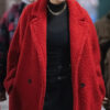 Taylor Swift Red Shearling Coat