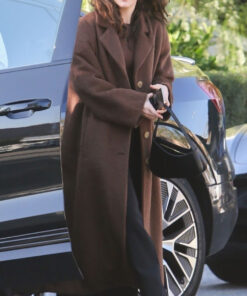 Zoey Deutch Brown Fur Coat
