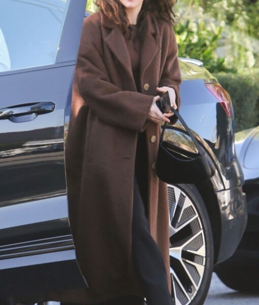 Zoey Deutch Brown Fur Coat