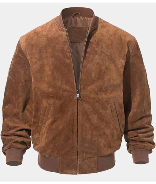 Adam Suede Brown Bomber Jacket - Clearance Sale