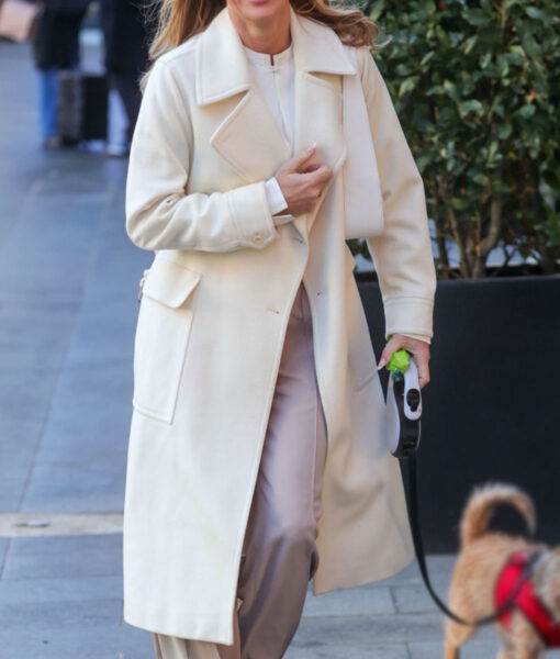 Amanda Holden Off White Long Wool Coat