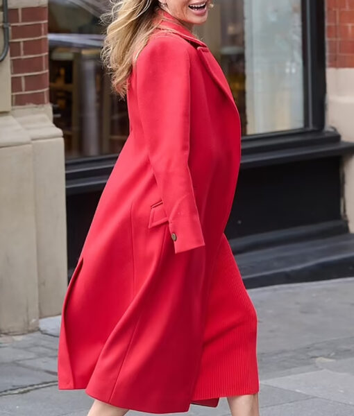 Amanda Holden Red Wool Long Coat