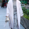 Ashley Roberts White Wool Long Coat
