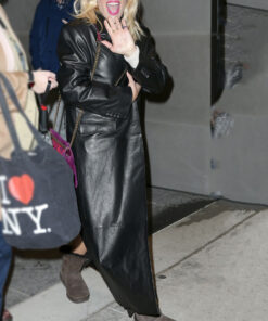 Busy Philipps Black Leather Coat