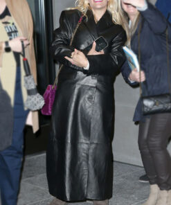 Busy Philipps Black Leather Coat