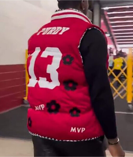 Deebo Samuel Brock Purdy 13 MVP Red Puffer Vest