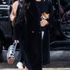 Demi Moore Oversized Black Long Fur Coat