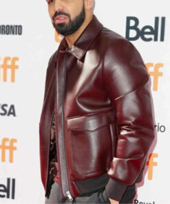 Drake Graham Maroon Leather Jacket - Clearance Sale
