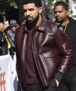 Drake Graham Maroon Leather Jacket - Clearance Sale