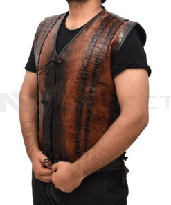 Dundee Crocodile Brown Leather Vest - Clearance Sale