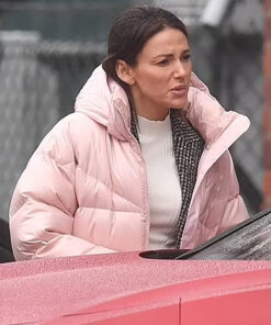 Fool Me Once Michelle Keegan Pink Puffer Coat