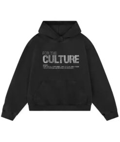 For The Culture Black Hoodie - For The Culture Crystal Hoodie | Men's Leather Hoodie - Front View