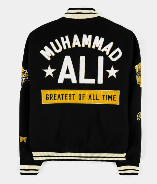 Jalen Hurts GOAT Muhammad Ali Black Varsity Jacket
