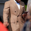 Kevin Hart Movie Suit - Lift 2024 Cyrus Brown Double Breasted Blazer & Pant