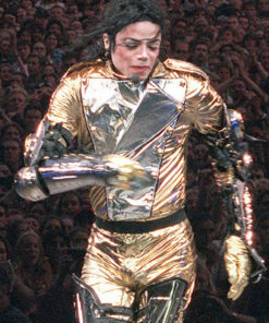 Michael Jackson History World Tour Golden Biker Leather Jacket