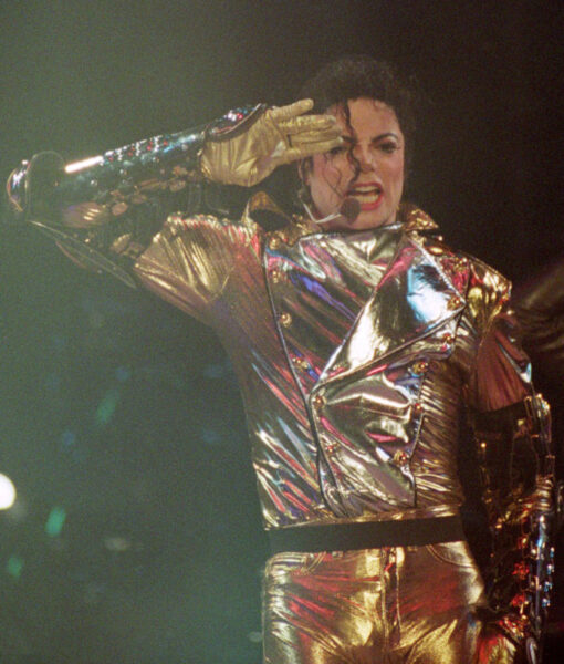 Michael Jackson History World Tour Golden Biker Leather Jacket