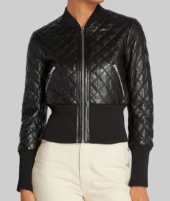 Michelle Keegan Fool Me Once Quilted Bomber Jacket-Front View