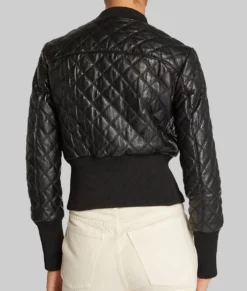 Michelle Keegan Fool Me Once Quilted Bomber Jacket-Back View