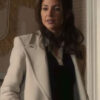 Michelle Keegan TV Series Fool Me Once Maya Stern White Long Coat