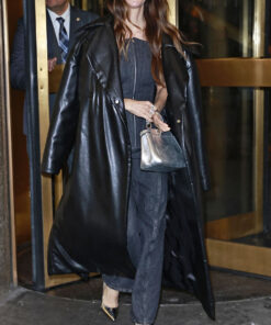 NBC Studios Alison Brie Black Leather Coat