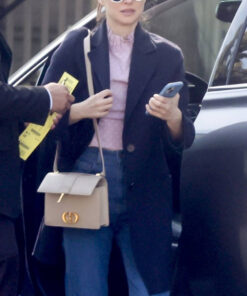 Natalie Portman Black Wool Coat