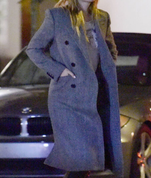 Olivia Wilde Grey Long Coat