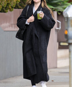 Selena Gomez Grey Long Coat