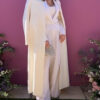 Selena Gomez White Long Coat