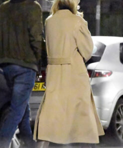 Sophie Turner Camel Brown Double Breasted Coat