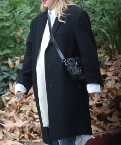 Suki Waterhouse Black Wool Long Coat