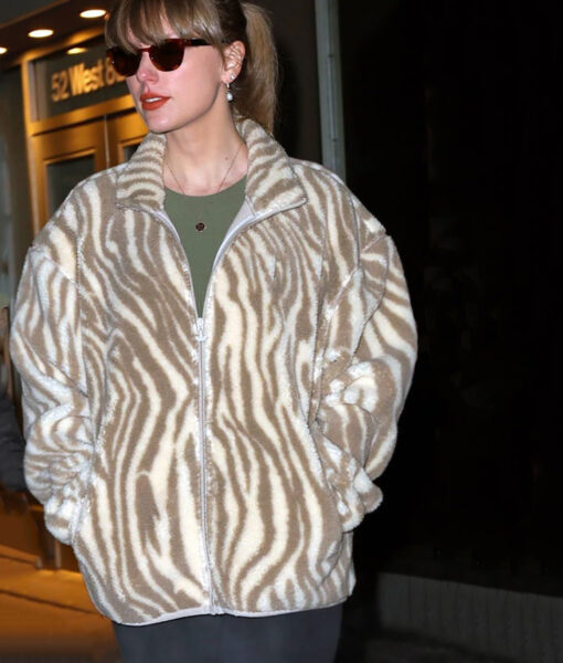 Taylor Swift Animal Print Jacket - Taylor Swift Graphics Polar Animal Print Jacket - graphics animal polar fleece bomber jacket