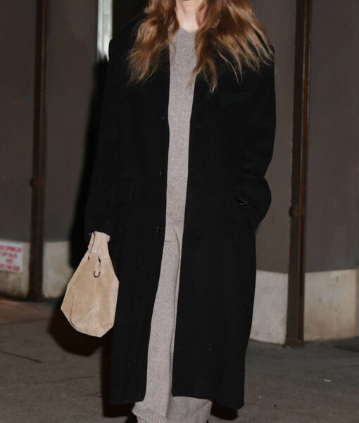 Taylor Swift Long Black Wool Coat