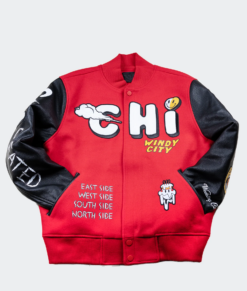 The Chi Chicago Windy City Red Varsity Jacket