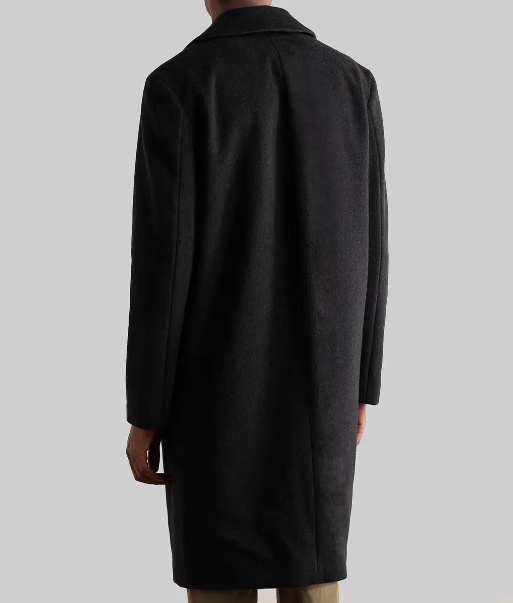 The Gentlemen Theo James Black Coat - Black Trench Coat Mens | Men's Wool Coat-2