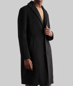 The Gentlemen Theo James Black Coat - Black Trench Coat Mens | Men's Wool Coat-3
