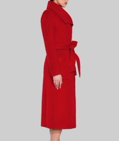 Abigail Spencer Maroon Wool Coat-Side View