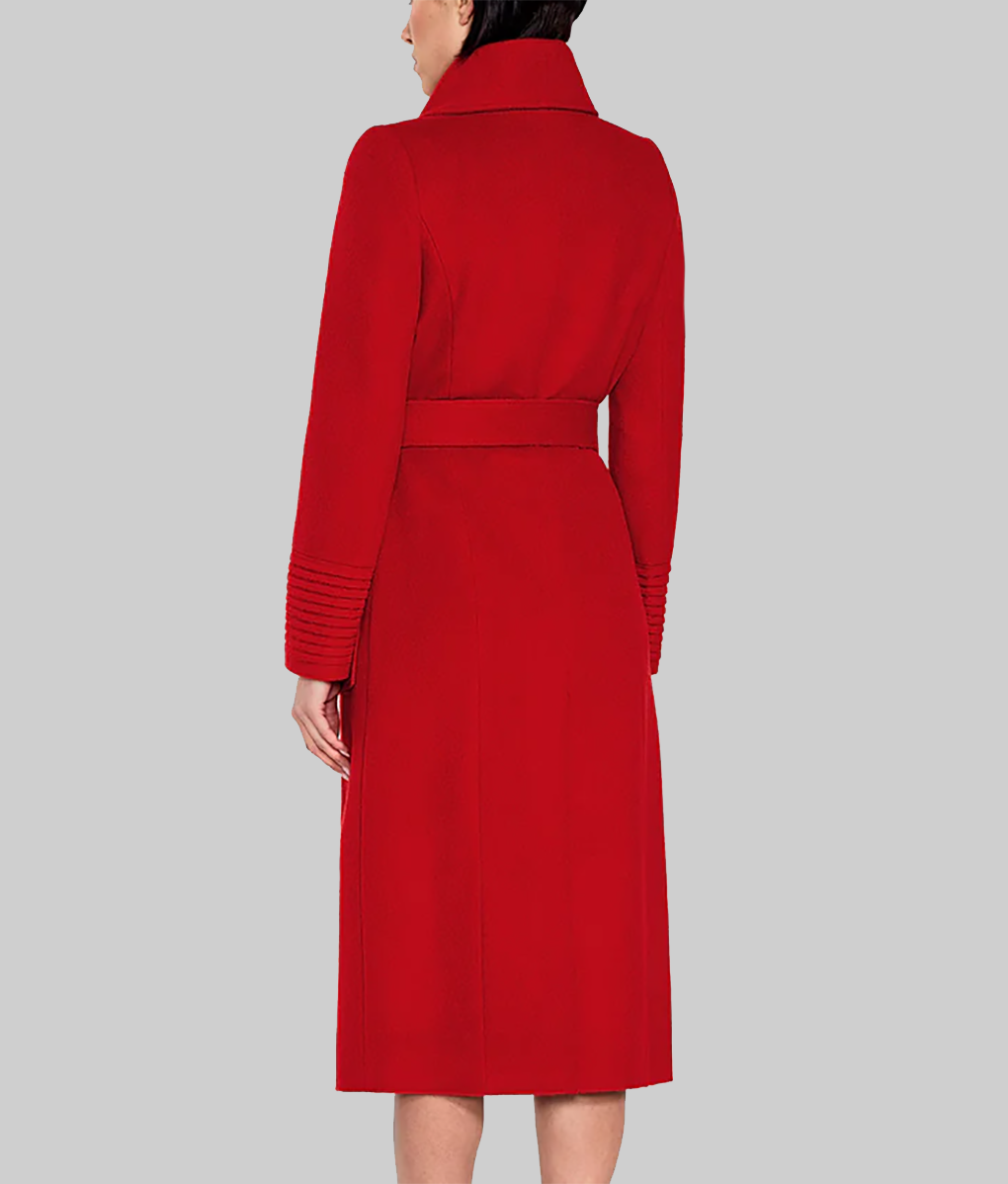 Abigail Spencer Maroon Wool Coat-Back View