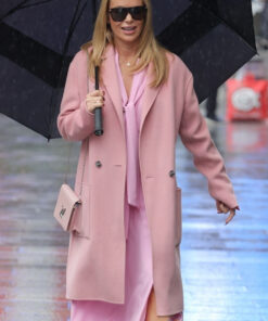 Amanda Holden Womens Pink Trench Coat - Womens Pink Trench Coat - Front View