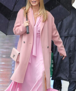 Amanda Holden Womens Pink Trench Coat - Womens Pink Trench Coat - Front View2